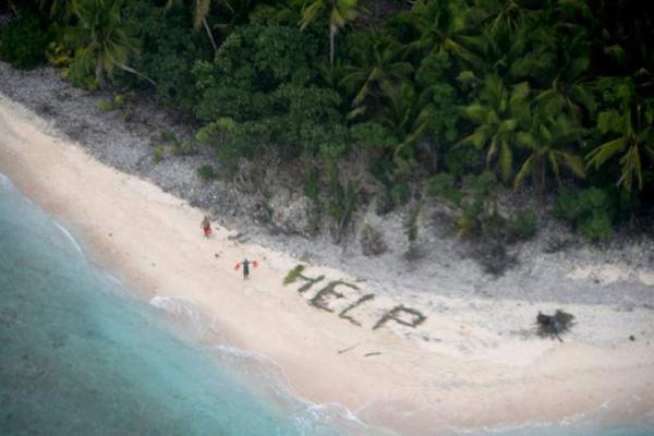 نجات سه مرد گم شده با نوشتن کلمه HELP (یاری) در ساحل اقیانوس آرام
