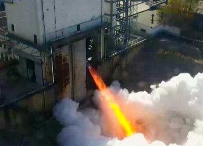 آزمایش موتور موشک سوخت مایع با توان رانش 500 تن